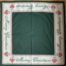 Tablecloth Merry Christmas , Square 78cm Dark Green