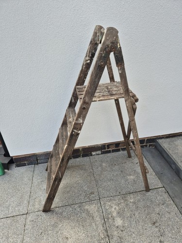 Vintage wooden stepladder - , 6