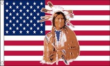 Native American Indian USA Polyester 5'x3' Flag