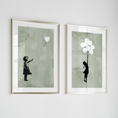 Set banksy heart balloon - of,