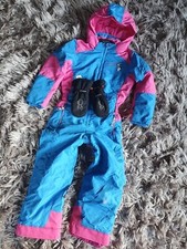 Girl's Spyder Ski Suit  & Mittens 5-6 Years VGC
