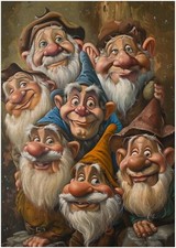 Portrait seven dwarfs - of,