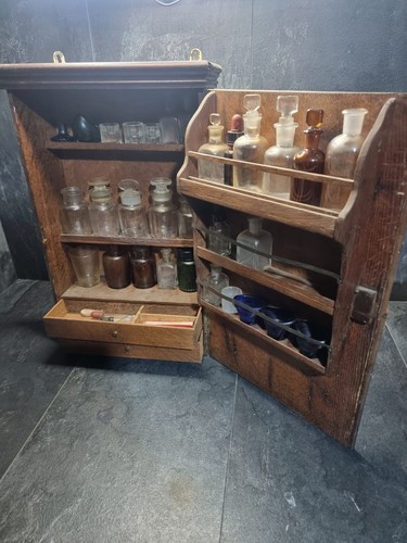 Vintage wooden apothecary - vintage,