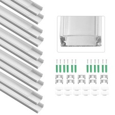 10Pcs Aluminum Channel Extrusion Profile U-Shape LED Diffuser Strip Lights Cover