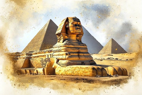 Egyptian pyramids canvas - egyptian,
