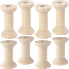 8Pcs Wooden Spools of Crafts