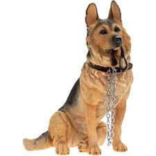 Dog Figurine Resin German Shepherd Brown Puppy Ornament Display Home Decoration