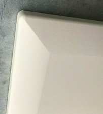 Chamfered Bevelled Edge cream saponetta clad on kitchen end panels 600 x 900