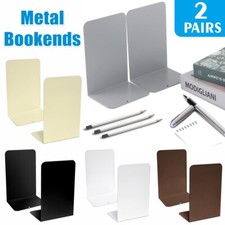 Heavy Duty Metal Book Ends Shelf Bookends Home Office School Shelves 1 Pack of 4