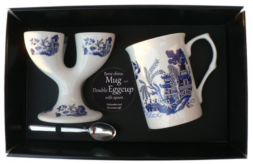 Blue willow pattern double - blue,