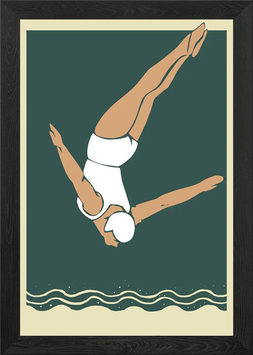 Vintage poster framed - framed, art