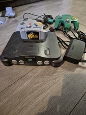 Nintendo 64 Console with 2 Controllers 2 Transfer Paks Pokemon Stadium n Zelda 
