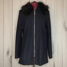 Ladies River Island Faux Fur Collar Swing Coat