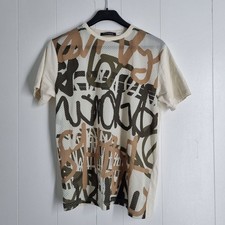Topman Spray Print Style Graffiti Print Round Neck Men's T-Shirt Size Large