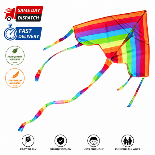 Easy fly colorful rainbow kite - easy,