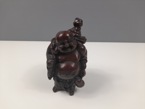 Brown resin standing buddha - resin,