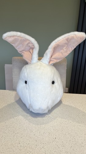 Bibib white rabbit bunny head - white,