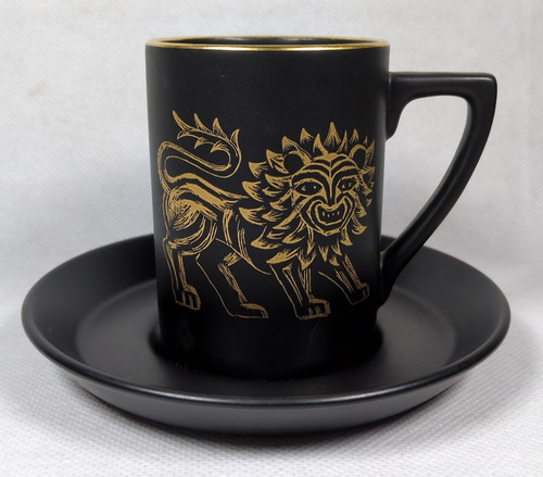 Portmeirion cup saucer black - &,