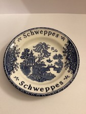 Vintage Schweppes Blue & White Advertising Dish