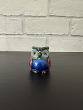 Vintage Multicolor Enamel OWL