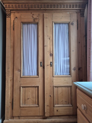 Antique pine wardrobe brown - antique,