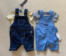 New 2 x dungarees & tshirt set