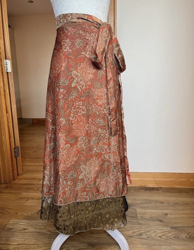 Long silk skirt maxi bohemian - silk,