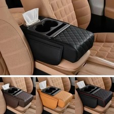 Portable Armrest Pad PU Leather Storage Box Center Console Armrest Cushion Car