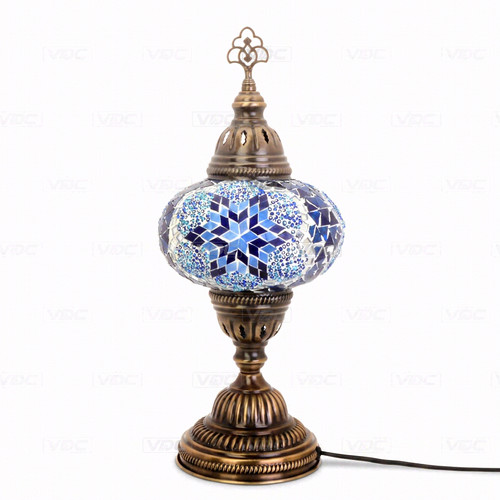 Blue turkish mosaic table lamp - blue,