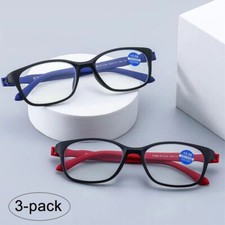 3x Men Women Square Reading Glasses Anti-Blue Reader 1.0 1.5 2.0 2.5 3.0 3.5 4.0