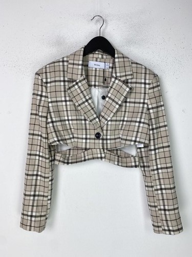 Bershka beige brown check - bershka,