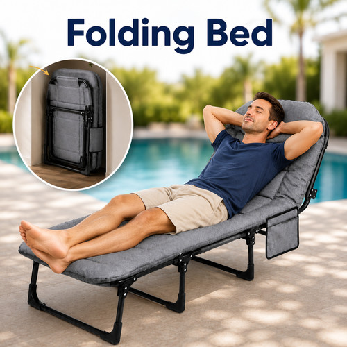 Foldable single folding - folding, bed