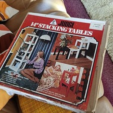 vintage judge 14in plastic stacking tables original box