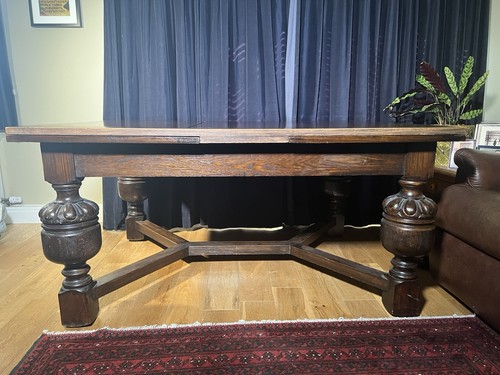 Oak dining table - dining,