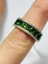 TJC silver,chrome diopside and diamonds ring UK size P new with tag