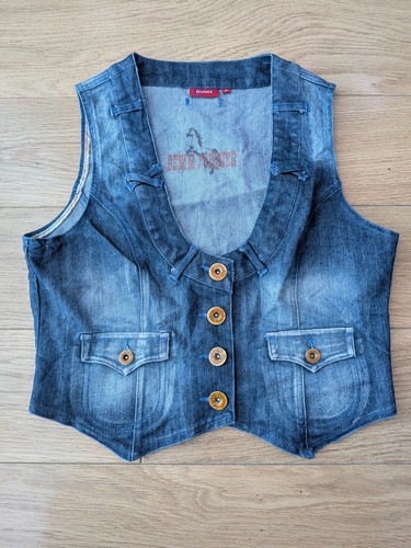 Outfit blue denim waistcoat - denim,