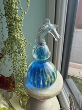 Vintage Mdina Seahorse Small Art Glass Paperweight Sea and Sand Hand Blown Malta