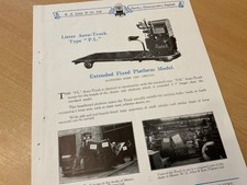 1930’S R A LISTER PETROL P L TYPE AUTO-TRUCK SPEC SHEET AS SHOWN