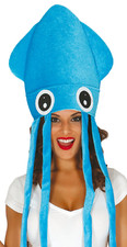 Blue Squid Octopus Hat Novelty Funny Sea Life Fish Fancy Dress Accessory Adult 