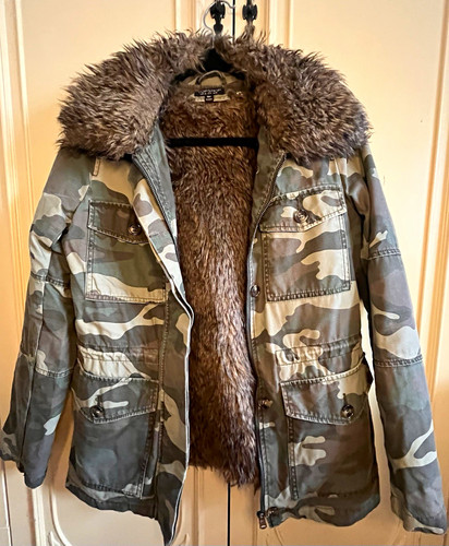 Topshop camo parka jacket - camo,