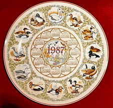 Wedgwood Annual Calendar Plate 10” Year 1987 Water Birds Mint/Excellent Cond