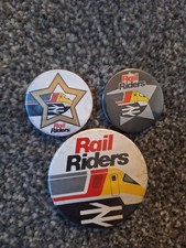 3 railway badges Rail Riders all different