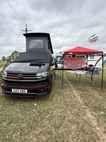 Black transporter campervan - black, vw