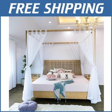 Universal 4-Poster Bed Canopy Curtains - 8 Panels for King, Queen, Full, Twin