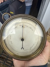 Antique Aneroid Barometer – Brass Vintage 1890s Victorian