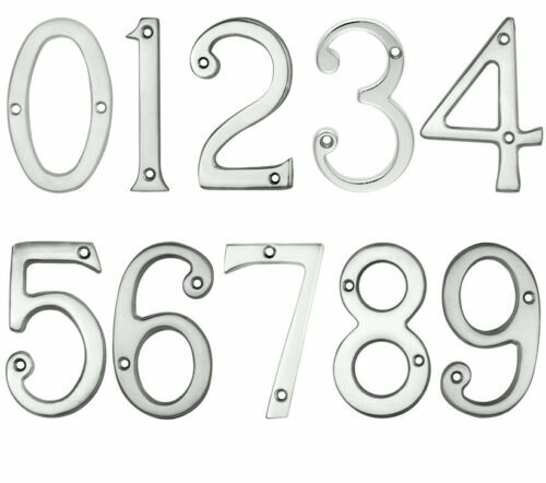 Polished chrome door numbers - polished,