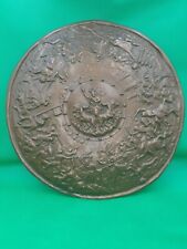 Bronzed Bas Relief Plaster Cast of a Decorative Shield Depicting Roman Battle