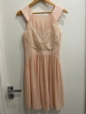 Ted Baker Special Nude/Pink Aliana Lace Bodice Pleated Dress Size 1/ UK 8