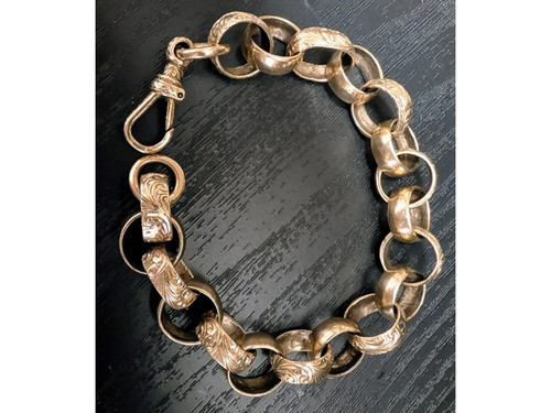 9ct gold belcher - belcher, bracelet