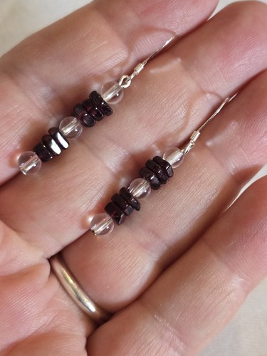 Square garnets quartz - garnets, beads